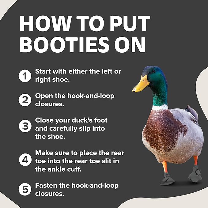 Duck Shoes for Injured Feet – Protective Neoprene Footwear for Ducks, Protective Shoes for Birds with Injured feet, Bumblefoot Relief - Small, 2.5’’ Max. Inside Width - Gray