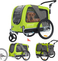 DOGGYHUT® Premium Large/XL Pet Bike Trailer & Stroller for Large Sized Dog or Multiple Small Dogs,Low Center of Gravity,Parking Brakes,Easy Folding Frame,Bicycle Carrier