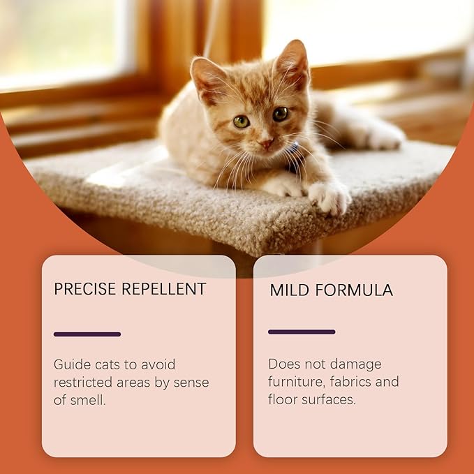 Cat Deterrent Spray - Natural Safe Premium Cat Spray Deterrent for Cats and Kittens, Cat Dogs Scratch Deterrent Training Aid Indoor and Outdoor for Furniture, Sofas, Curtain - 8.46 oz