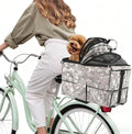 Bike Pet Carrier Rear Basket | Multi - Use As Backpack & Car Seat Cover | Sturdy Metal Frame