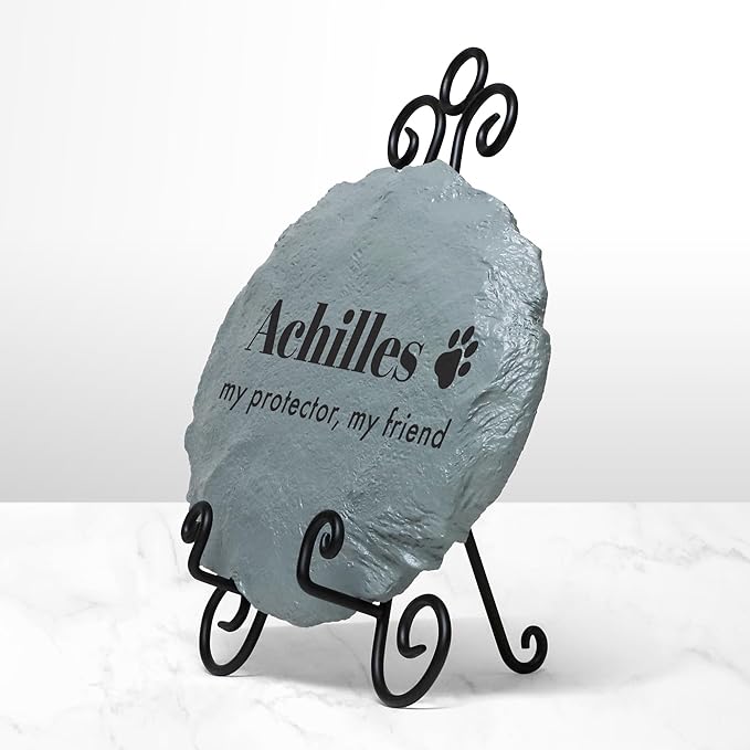 Let's Make Memories Personalized Dog or Cat Memorial Garden Stone - Forever Remembered - Serif Font