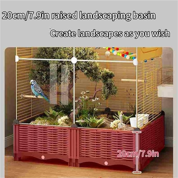 Parakeet Cage with Clear Front, Decorative Flight Birdcage with Accessories, Bird Cage for Cockatiels, Budgies, Finches, Canaries(White)