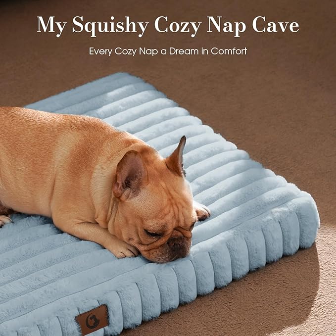 Dog Beds for Extra Large Sized Dog, Orthopedic Pet Bed with Waterproof Lining, Soft Short Plush Surface & Egg Crate Foam, Machine Washable Pet Mat with Removable Cover & Anti Slip Bottom