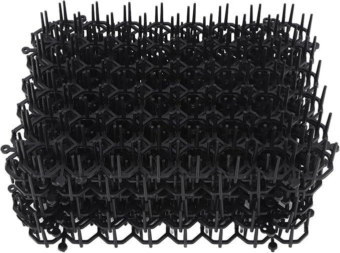12Pcs Cat Deterrent Mat, Anti Cat Dog Network Indoor Outdoor Training Plastic Spike Mat Scat Mat for Keeping Away Cats Dogs Protecting Plants