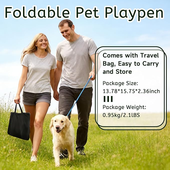 Dog Playpen,Pet Playpen,Foldable Puppy Cat Playpen, Dog Playpen for Indoor Dogs Enclosed, Indoor Outdoor Travel Camping Use, Dog Kennel Tent Crate for Rabbit Small Animals with Carrying Case