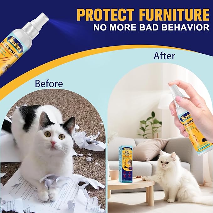Bitter Apple Cat Deterrent Spray, Natural Pet-Safe Formula for Indoor & Outdoor Use, Stops Chewing & Scratching, Protects Sofa, Carpets & Furniture, Helps Improve Cat Behavior (150ml / 5.07oz)