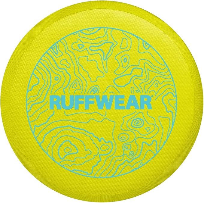 Ruffwear, Camp Flyer Dog Frisbee, Lightweight 8.7 in Flexible Flying Disc Dog Toy for Land Fetch, Soft on Teeth, Durable/High‑Visibility, Waterproof Finish, Doubles as Bowl, Polar Blue
