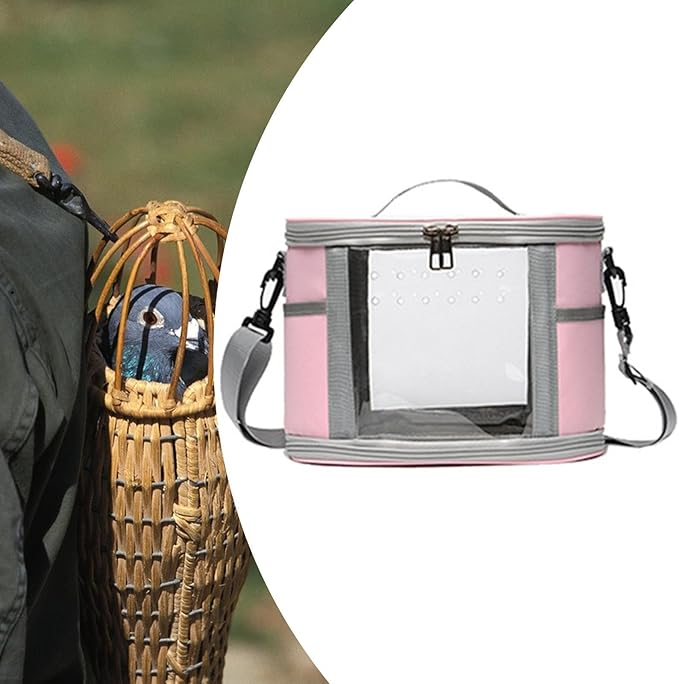 Portable Bird Carrier for Small Pets and Birds, Pink L