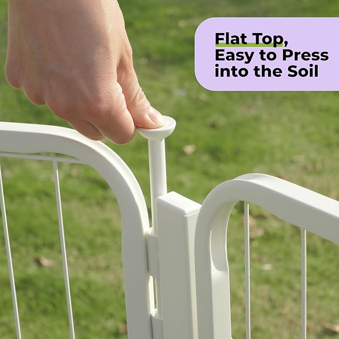 SunsGrove Indoor Dog Playpen, 32 Inch 6 Panels with Wider Door for Small and Medium Dogs, Easy Setup Anti-Rust Pet Fence, White