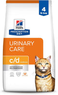 Hill's Prescription Diet c/d Multicare Urinary Care with Chicken Dry Cat Food, Veterinary Diet, 4 lb. Bag