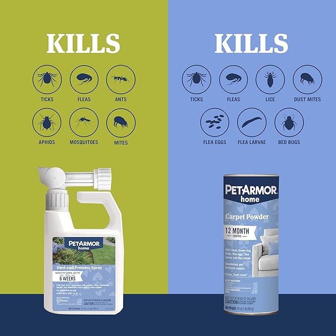 PetArmor Plus Flea & Tick Prevention for Dogs 45-88 lbs (3 Doses) + PetArmor Home Carpet Spray and Yard Spray for Fleas & Ticks, Total Flea & Tick Prevention