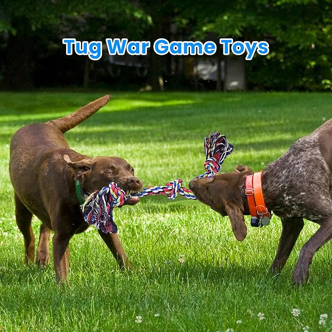 Feeko Heavy Duty Dog Rope Toys for Large Breed Aggressive Chewers, 2 Pack Indestructible Teeth Cleaning Tug of War Toy