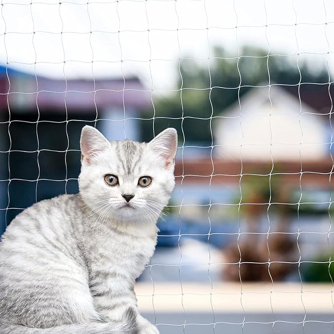Cat Balcony Net Cat Anti-Fall Fence Net Dog Fence Nets Transparent Nylon Pet Mesh Fence Anti-Fall Netting for Balcony Window Stairs Netting for Balcony Window Stairs（1020ft, 10 * 20ft