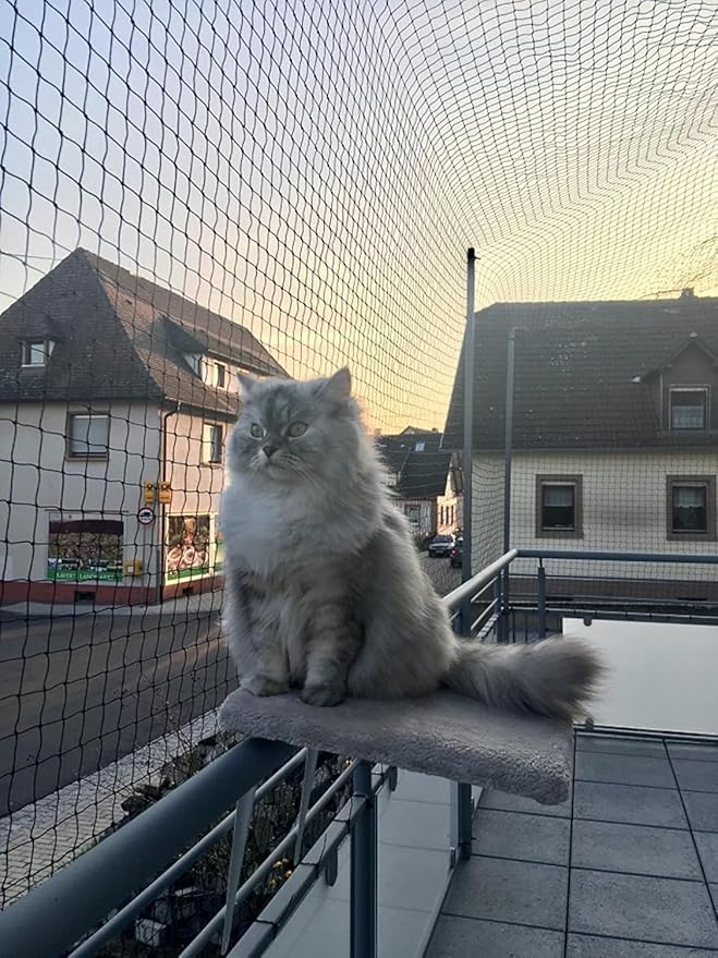 Cat Balcony Nets, Pets Anti-Fall Mesh Fence Safety Net, Transparent Nylon Pet Mesh Fence Anti-Fall Netting for Balcony Window Stairs Patio