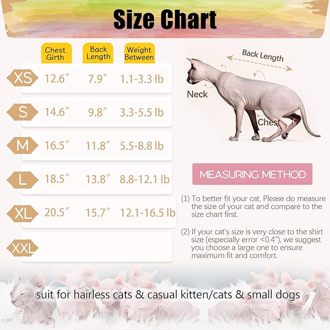 DENTRUN Sphynx Hairless Cats Costume Funny Bee Warm Winter Sweater Cute Pullover Kitten Shirts Breathable Cat Leisure Wear Turtleneck Vest Adorable Cat's Clothes Jacket Pajamas Jumpsuit, L
