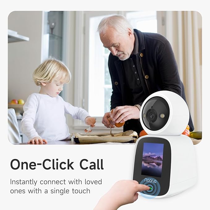 Noorio Two Way Video Calling Camera, 2K One Click Call Pet Camera Indoor with Phone App, 360° PTZ Dog Cam with Speaker, Color Night Vision Security Indoor Cameras, CL200 2Pcs