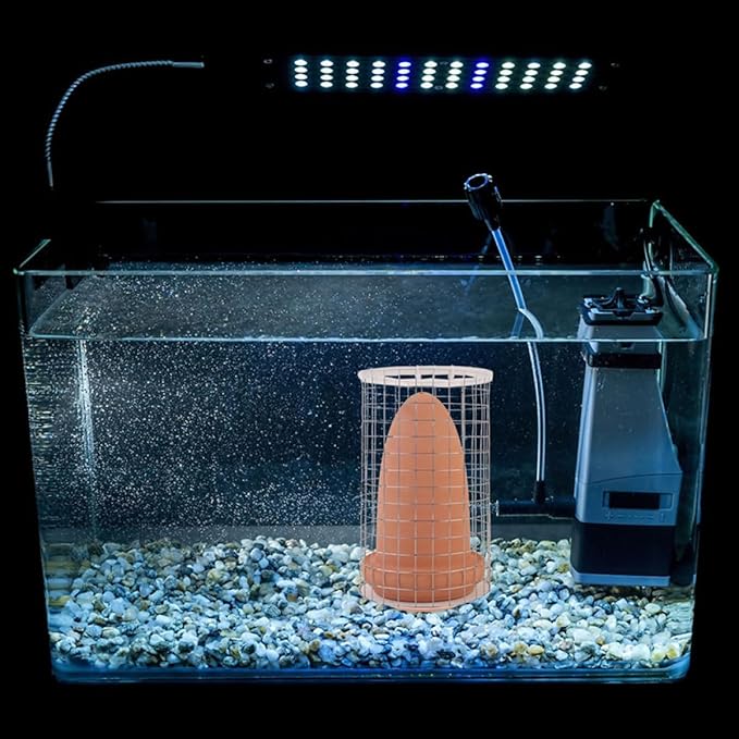 Happyyami Angelfish Breeding Cones Ceramic Spawning Cave with Protective Divider and Lid Medium Size for Aquarium Fish Tank Shrimp Breeding