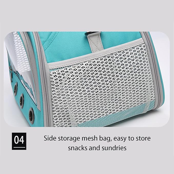 Parrot Carrier Travel Bird Carrier 12 * 8 * 10in Panoramic View with Plush Mat Metal Tray Grid Foot Pad for Parrot Hamster Hedgehog Rabbit Sugar Glider (Green)