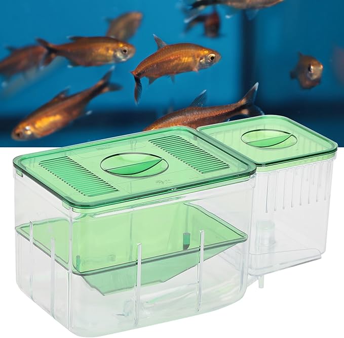 FILFEEL Aquarium Breeding Box for Isolation of Newborn Fish and Shrimp - DoubleLayer Incubator for Small Life
