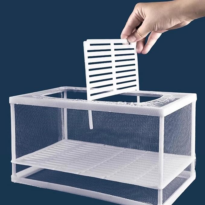 2PCS Protective Aquariums Breeding Cage Netting Nursery Tanks with Suction Cup for Fry Rearing and Secure Observation Spawning Box for Aquariums Fish
