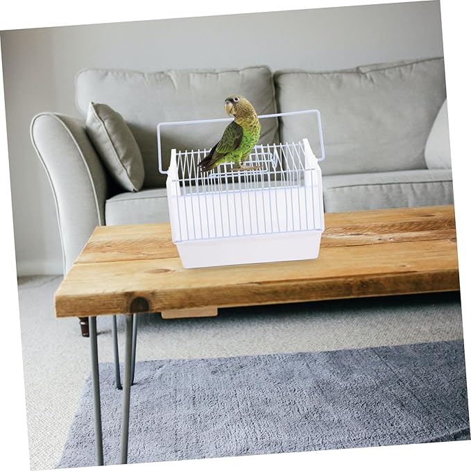 1set Portable Parrot Cage Lightweight Wire Bird Carrier for Travel Hiking Camping Pet Cage for Parrots Birds Convenient Handle for Easy Carrying for Outdoor Adventures