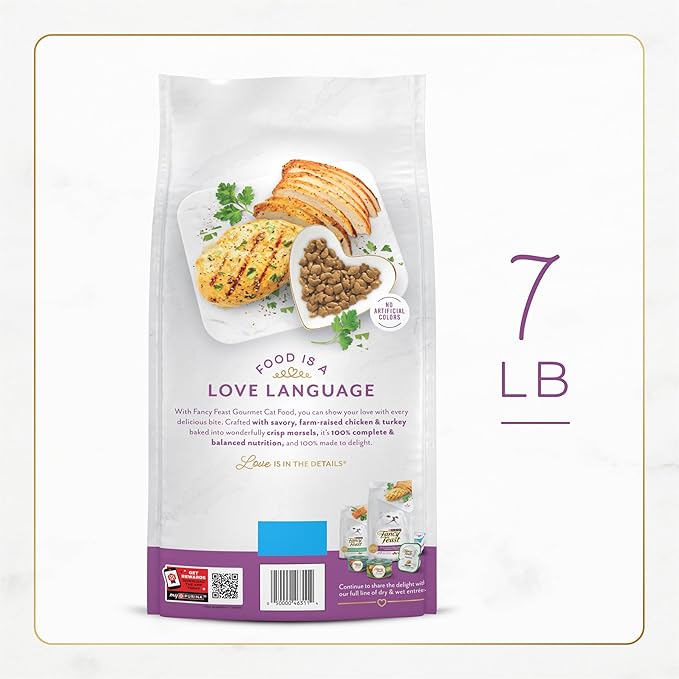 Purina Fancy Feast Dry Cat Food with Savory Farm-Raised Chicken and Turkey - 7 lb. Bag