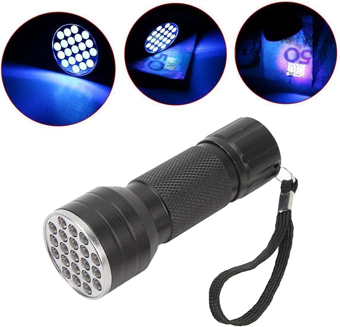 Dioche UV Flashlight Black Light, 21pcs Light Chips LED Pet Urine Detector Lamp for Dog,Cat Urine, Dry, Bed, Matching with Pet Odor, Wholesale Business
