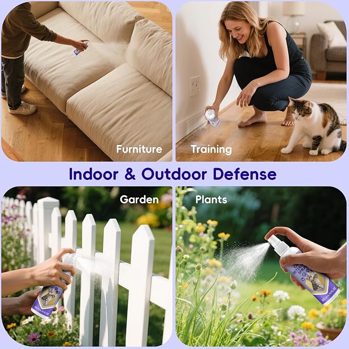Cat Deterrent Spray - Effective Furniture & Garden Protection from Scratching & Marking