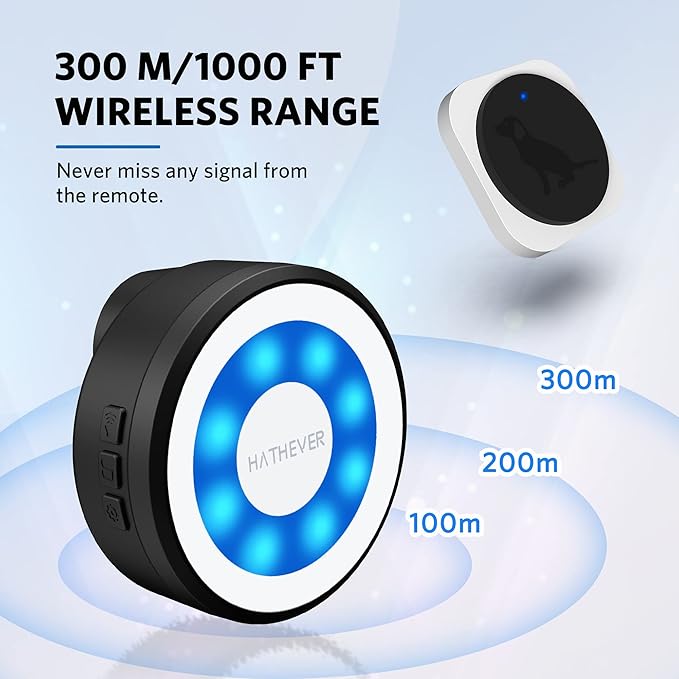 Add-On Wireless Dog Bell Receiver, 1000 Feet Range with 4 Notification Modes, 20 Melodies & 4 Volume Levels