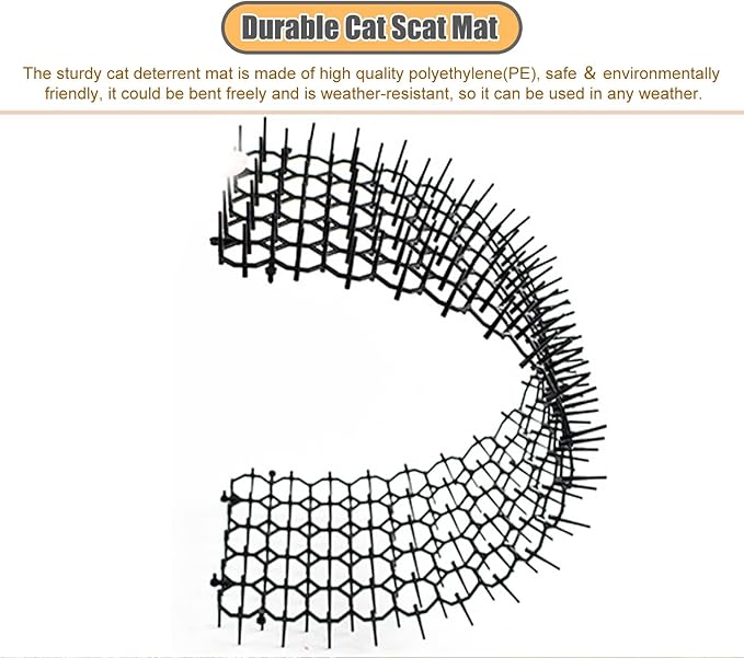 CMYUN Cat Scat Mat with Spikes/Cat Repellent Mats for Sofa Furniture Chair, Connectable Cuttable Pet Deterrent Spike Mat, Indoor Cat Pee Deterrent(8 pcs)