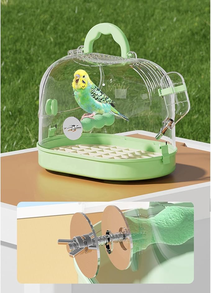 Portable Clear Bird Parrots Transport Cage Window Ventilated Carriers Bag Breathable Bird Travel Bag for Large Birds