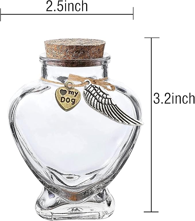 memorial bottle for pet hair，Pet fur memorial fur keepsake，dog cat keepsake fur, pet memorial urn (cat)