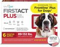 FirstAct Plus Flea Treatment for Dogs, Extra Large Dogs 89+ lbs, 6 Doses, Same Active Ingredients as Frontline Plus Flea and Tick Prevention for Dogs