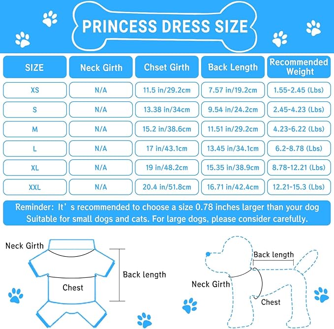 TAPBULL Dog Dresses, Fashionable Pet Dog Clothes, Cute Cat Birthday Dress Outfit (Blue/Red/Pink/Pink-Blue/Yellow-Blue 5-Pack), Small
