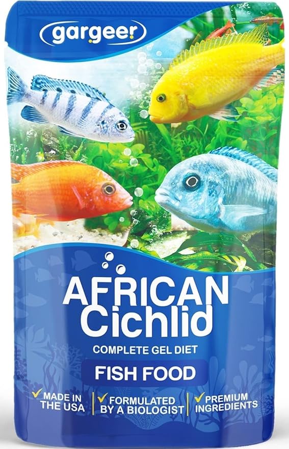 16oz African Cichlid Fish Food for Advanced Breeders. Complete African Cichlid Gel Diet for Both Juveniles & Adults. Made in The USA Using Premium Ingredients, Wild Nutrition Gourmet Formula