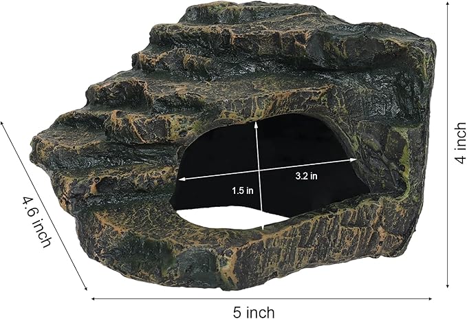 Reptile Tank Accessories, Turtle Tank Decor, Aquarium Caves, Perfect Gecko Hide, Fish Aquarium Decor, Professional Turtle Basking Platform (Antique)