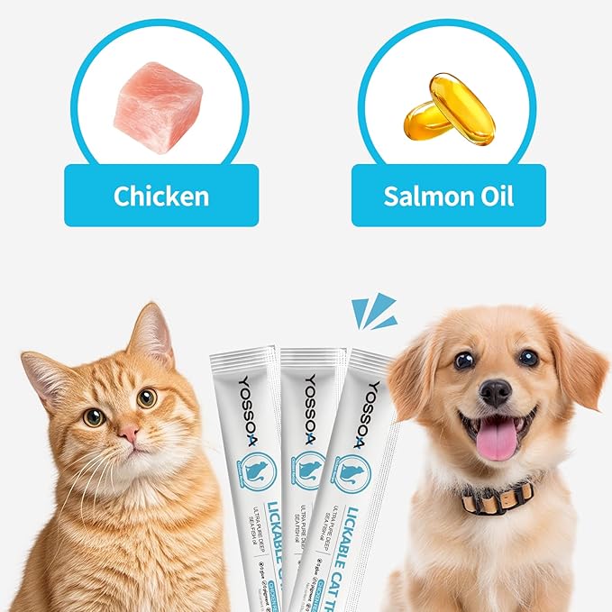 100tubes Cat Treat Snack Wet Lickable Stick Lickable Treats Dogs & Cats Omg3 Squeezable Creamy Purée Cat Snack Chicken Lickables Treat with Multivitamin pet Treats Healthy Grain-Free (100 Tubes)