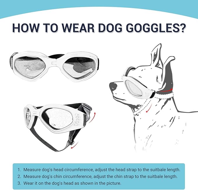 Petleso Dog Goggles Medium Breed, Small Dog Sunglasses Pet Eye Protection Windproof Anti-UV for Small to Medium Dogs, Pink