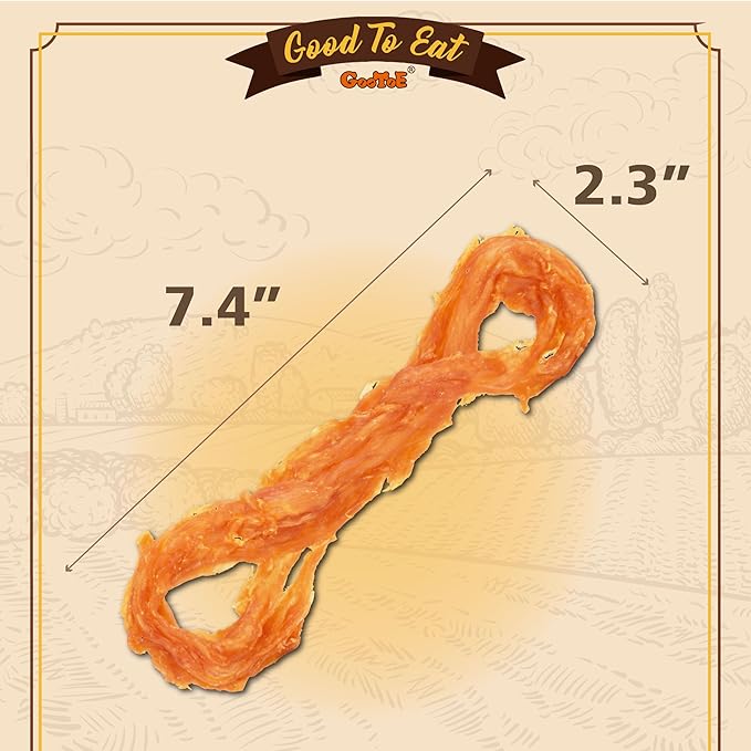 Gootoe Turkey Tendons for Dogs – All-Natural, Hypoallergenic Dog Treats, Rawhide Alternative, Long Lasting Puppy Chews, Healthy Dog Treats for Large Breeds, Rope (L), 16 oz Pack (1 lb)