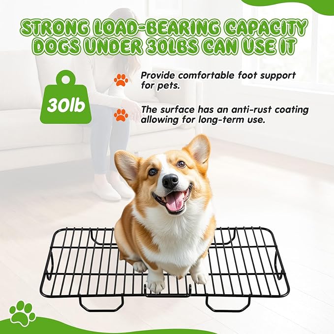 Shimeyao 2 Sets 3-layer Stainless Steel Dog Potty Tray with Artificial Grass Pad, Support Grid & Removable Stainless Steel Tray, 23.6" x 15.8" Portable & Reusable Dog Litter Box for Indoor Outdoor Use