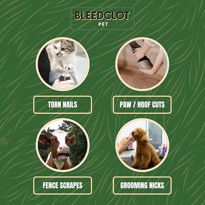 First Aid Blood Clotting Powder | The Best for All Animals to Stop Bleeding, Guaranteed | for Minor Cuts and Severe Arterial Bleeding | from The Makers of BleedStop (4 Pouches (0.5 oz))