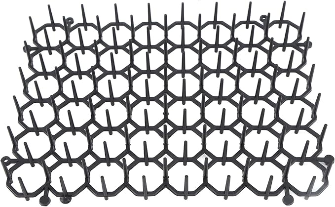 PerGar 12Pcs Cat Deterrent Mat, Cat Scat Mat with Spikes, Scat Mat for Cats, Outdoor Cat Deterrent Mat with Spikes, Anti Cats Network Cat Spikes for Outdoor Garden Fence Animal Barrier
