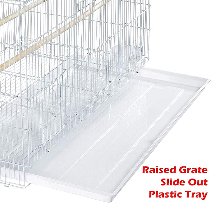 55" Extra Large Tight 3/8-Inch Bar Spacing Multiple Flight Bird Aviaries Budgie Canaries Finches Lovebirds Budgies Breeding Breeder Cage with Removable Rolling Stand