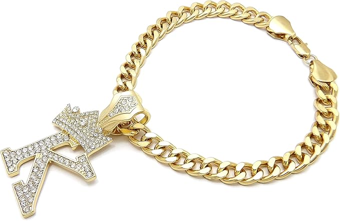 Initial Letter Cuban Chain Dog Chain Pet Chain Pet, Cat, Puppy Necklace (K, 22")