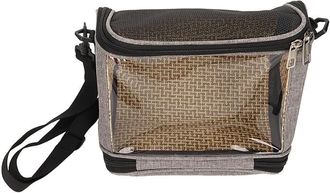 Transparent Bird Carrier Bag, Portable Parrot Travel Cage for Cockatiels and Parakeets, Lightweight Breathable Backpack with Side Pockets and Top Vent Design for Small Birds (Grey)