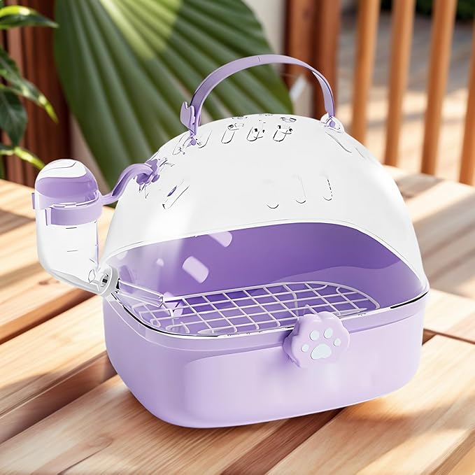 Bird Carrier Cage - PVC Travel Hamster Cage with Water Bottle,Breathable Pet Bird Carrying Accessory for Cockatiels Chinchillas Lovebirds Budgies Conures Parakeet Hedgehog Sparrow