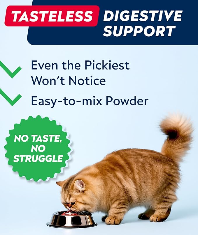 StrellaLab Cat Probiotic Powder - Probiotics for Cats with Diarrhea - Easy to Mix Powder - Cat Probiotics for Indoor Cats, Health Supplies Food Supplement, Digestive Support (8 oz/Pack of 2)