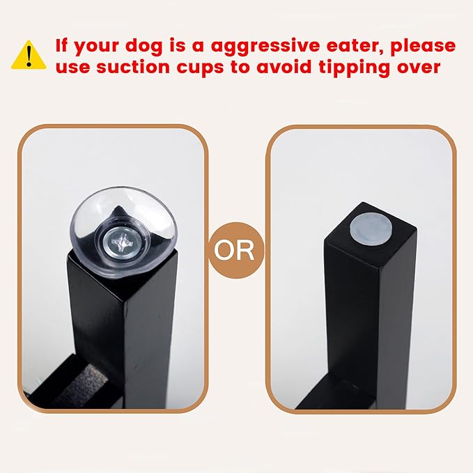 Elevated Dog Bowl Stand,Adjustable Dogs Food Stand for 8”-11” Bowls,Single DogBowl Holder 14” Tall for Large Dogs Black