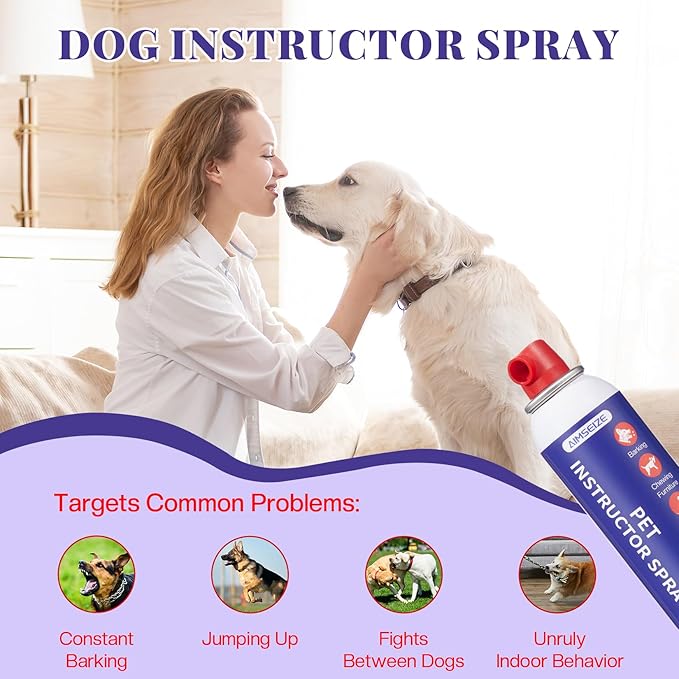 Dog Training Spray with Citronella: 90ml Humane Dog Corrector Spray for Barking, Jumping & Chewing, Dog Behavior Correction Spray for Medium & Large Dogs