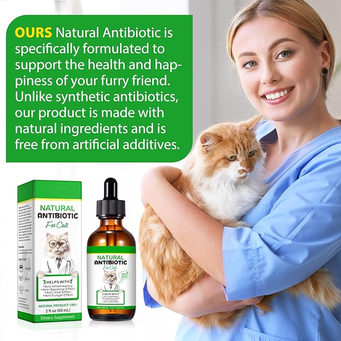 Cat Antibiotics, Antibiotics for Cats, Natural Cat Antibiotics Multivitamin Herbal Supplements 60ml